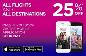 Wizzair Mobilde Yüzde 25 indirim