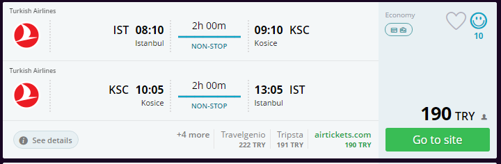 Kosice 190 Bileti TL