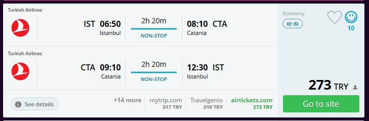 Sicilya Katanya Ucuz Uçak Bileti