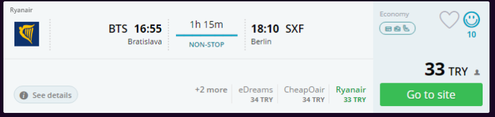 Bratislava-Berlin Ucuz Uçak Bileti