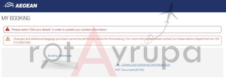 Aegean Airlines Bagaj Hakkı Alma