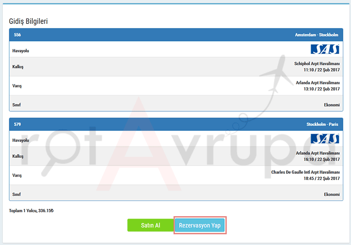 Vize için uçak bileti rezervasyonu