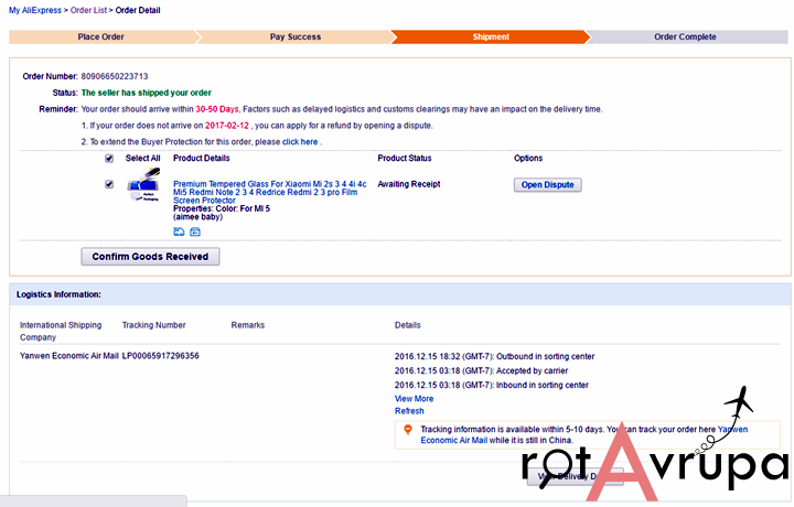 Aliexpress kargo gelmezse