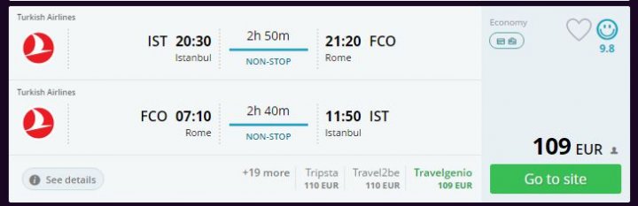 Roma'ya haftasonu uçak bileti