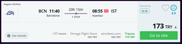 Barselona Atina İstanbul uçak bileti
