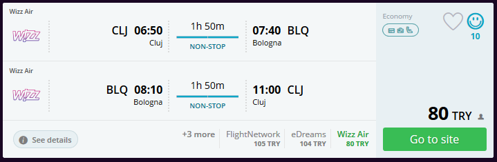 Cluj-Bolonya Uçak Bileti