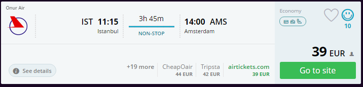Onur Air Amsterdam Uçuşları